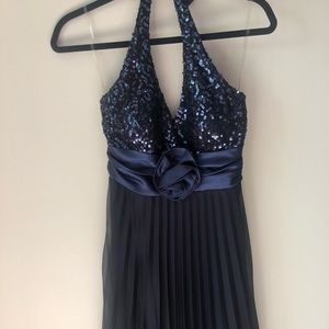 Navy halter dress